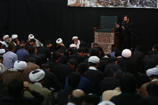 گزارش تصویری/ مراسم شهادت حضرت جواد الائمه با سخنرانی استاد انصاریان در بیت حضرت آیت الله وحید خراسانی 