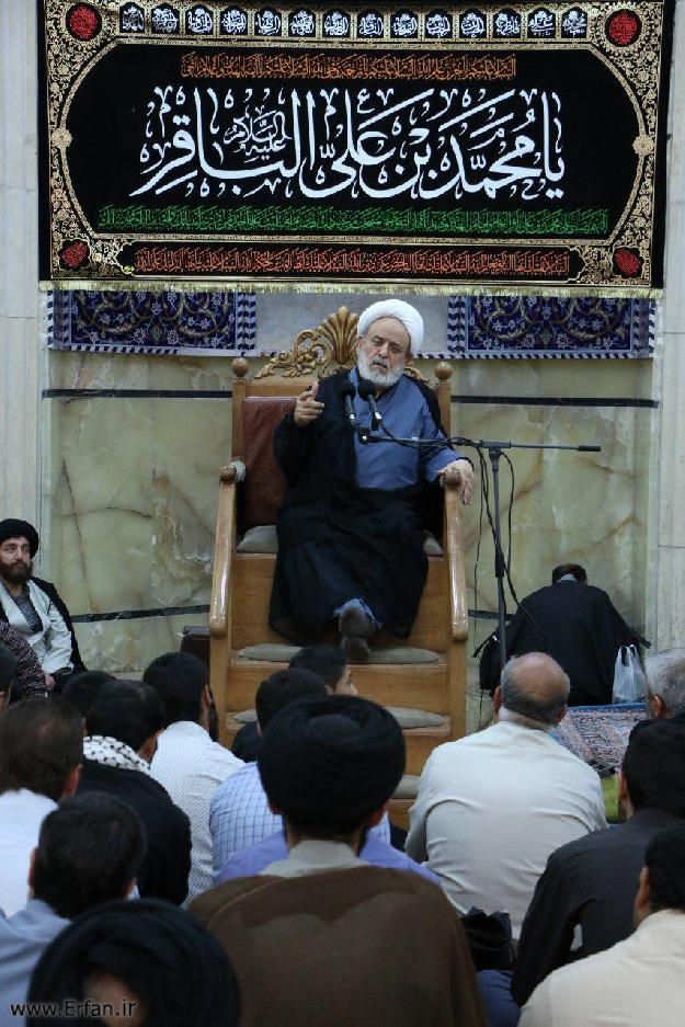 گزارش تصویری/ سخنرانی استاد انصاریان در ایام شهادت امام محمد باقر (ع) / مسجد اعظم قم