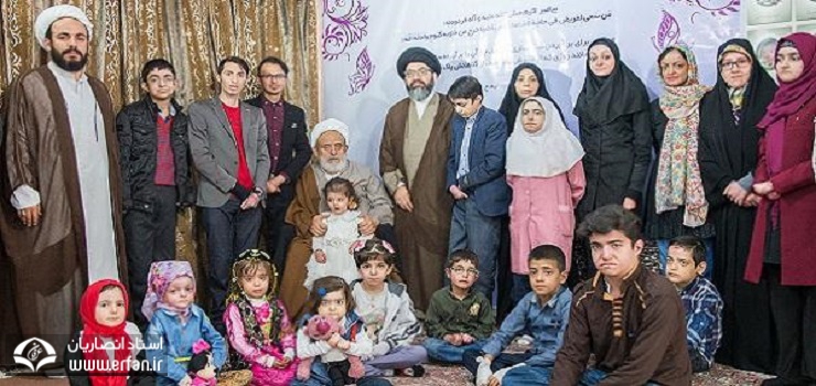 دیدار حضرت استاد انصاریان از بیماران پروانه ای در خانه "ای بی"+تصاویر